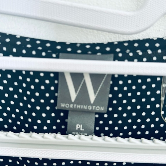 Worthington Large Petite Women Cropped Front Pullover Blouse Top P5 - Picture 3 of 5